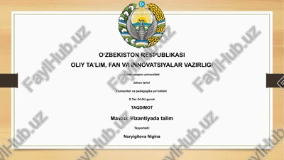 vizantiyada talim — PPTX