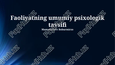 faoliyatning psixologik tavsifi — PPTX