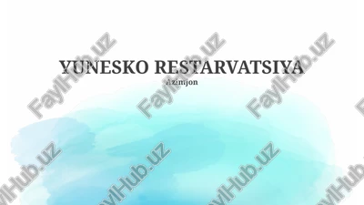 unesco restarvatsiya — PPTX