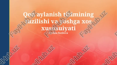 qon aylanish tizimining tuzilishi va yoshga xos xususuiyati — PPTX