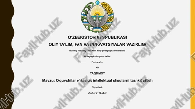 o'quvchilar o'rtasida intellektual shoularni tashkil qilish — PPTX