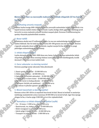 non va novvoylik mahsulotlari ishlab chiqarish — DOCX