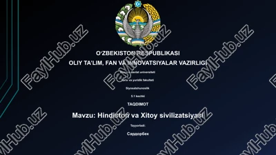 hindiston va xitoy sivilizatsiyasi — PPTX