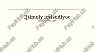 ijtimoiy iqtisodiyot — PPTX