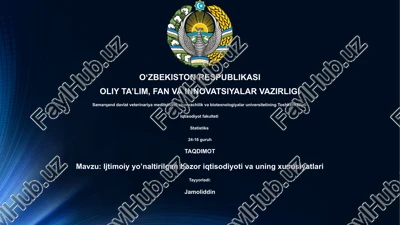 ijtimoiy yo'naltirilgan bozor iqtisodiyoti va uning xususiyatlari — PPTX