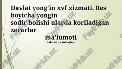davlat yong'in xizmati — PPTX