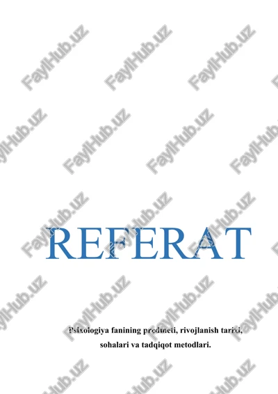 psixologiya fanining predmeti — DOCX