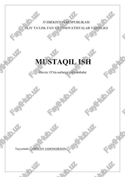 oʼrta asr manbalar — DOCX