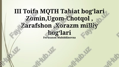iii toifa mqth tabiat bogʻlari — PPTX
