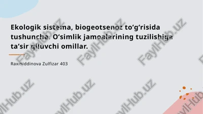 ekologik sistema — PPTX