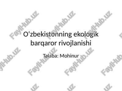 ekologik barqaror rivojlanish — PPTX
