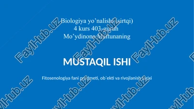 fitosenologiya — PPTX