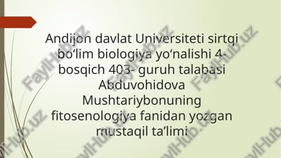 biogeotsenozning tarkibiy qismlari — PPTX