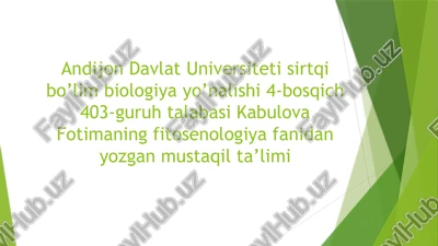 biologiya yo'nalishi — PPTX