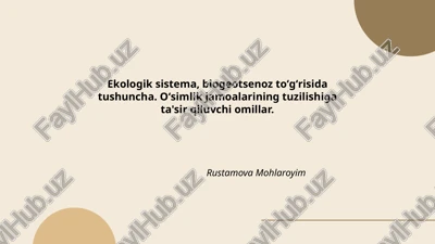 ekologik sistema va biogeotsenoz — PPTX