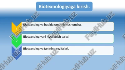 biotexnologiyani rivojlanish tarixi — PPTX