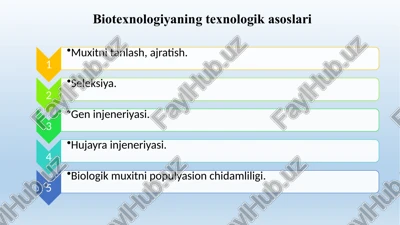 biotexnologiyaningtexnologikasoslari — PPTX