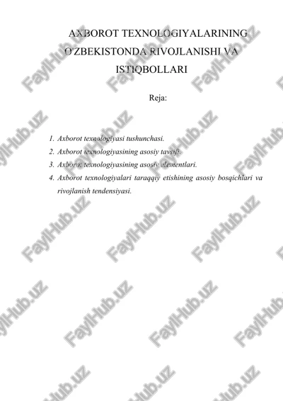 axborot texnologiyalari — DOC