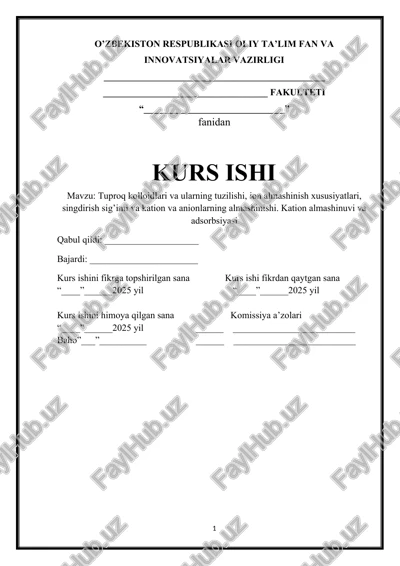 tuproq kolloidlari va ularning tuzilishi — DOCX