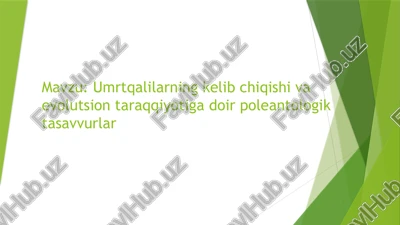 umrtqalilarning kelib chiqishi va evolutsion taraqqiyoti — PPTX