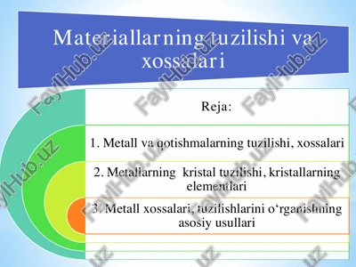 materiallarning tuzilishi va xossalari — PDF