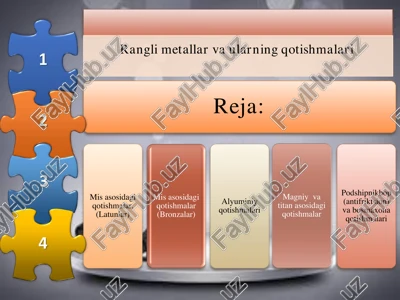 rangli metallar va ularning qotishmalari — PDF