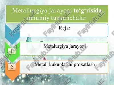 metallurgiya jarayoni — PDF