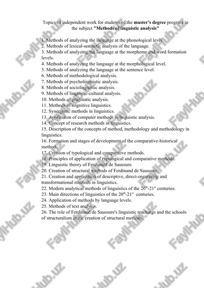 methods of linguistic analysis — DOCX