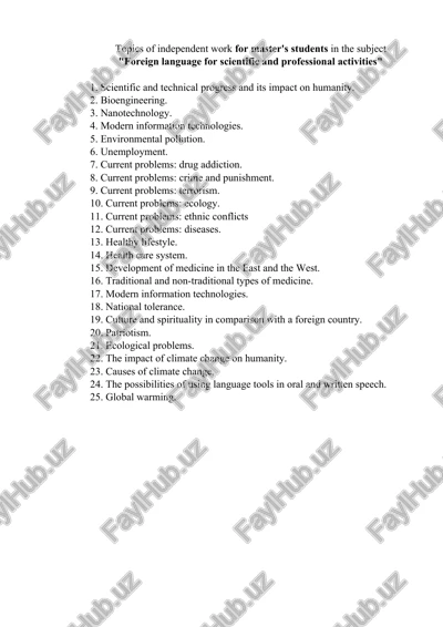 foreign language for scientific and professional activities — DOCX