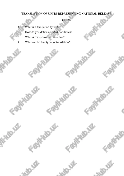 translation of units representing national release plan — DOCX