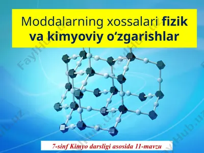 moddalarning xossalari fizik va kimyoviy o‘zgarishlar. 7 - sinf  — PPTX