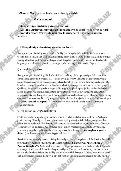 buxgalteriya hisobi — DOCX