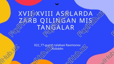 xvii-xviii asrlardazarbqilingan mistangalar — PPTX