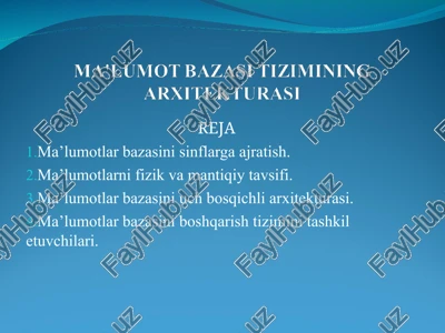 ma’lumotlar bazasi — PPT