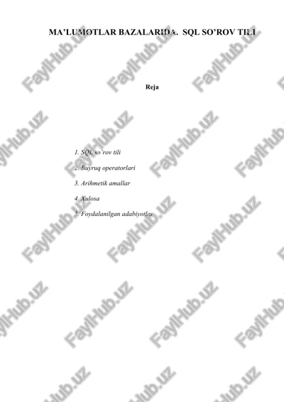 sql so’rov tili — DOC
