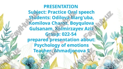 psychology of emotions presentation — PPTX