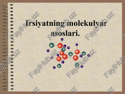 irsiyatning molekulyar asoslari. — PPTX