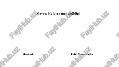 hujayramuhandisligi — PPTX