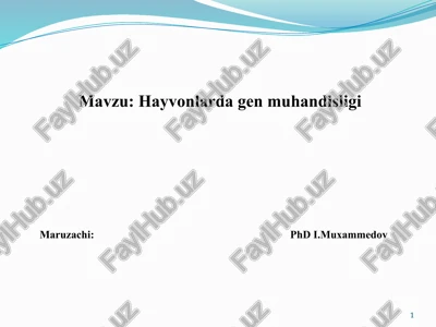 hayvonlardagen muhandisligi — PPTX