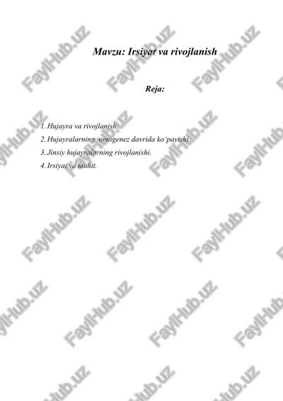 irsiyat va rivojlanish — DOCX