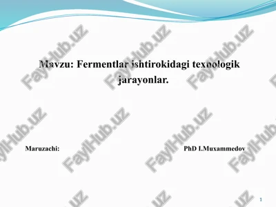 kraxmalni parchalaydigan fermentlar — PPTX