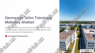 germaniya ta'lim tizimining moliyaviy jihatlari — PDF