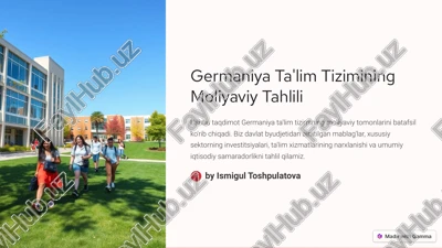 germaniya ta'lim tizimining moliyaviy tahlili — PDF