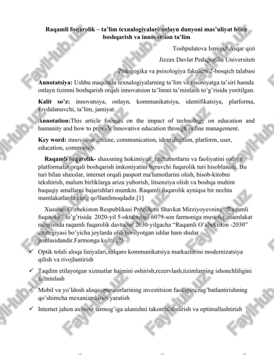 raqamli fuqarolik – ta’lim texnalogiyalari — DOCX