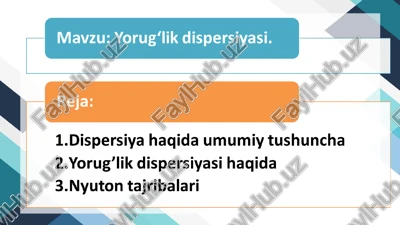 yorug‘lik dispersiyasi — PPT