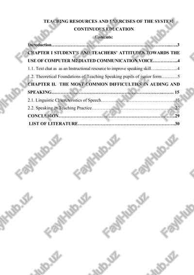 method of teaching speech — DOC