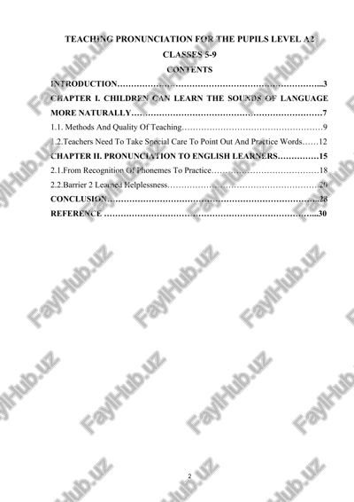 teaching pronunciation for pupils — DOCX