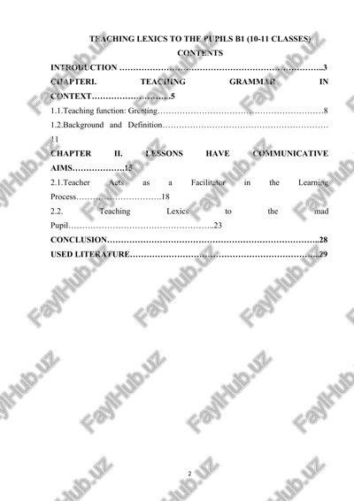 teaching lexics to the pupils b1 (10-11 classes) — DOCX