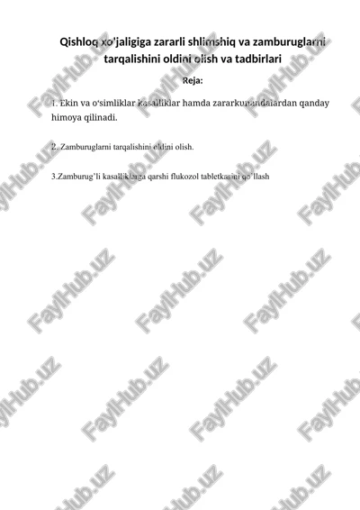 ekin va o'simliklar kasalliklar — DOCX