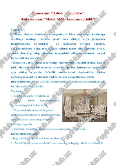 mebel. milliy hunarmandchilik — DOCX